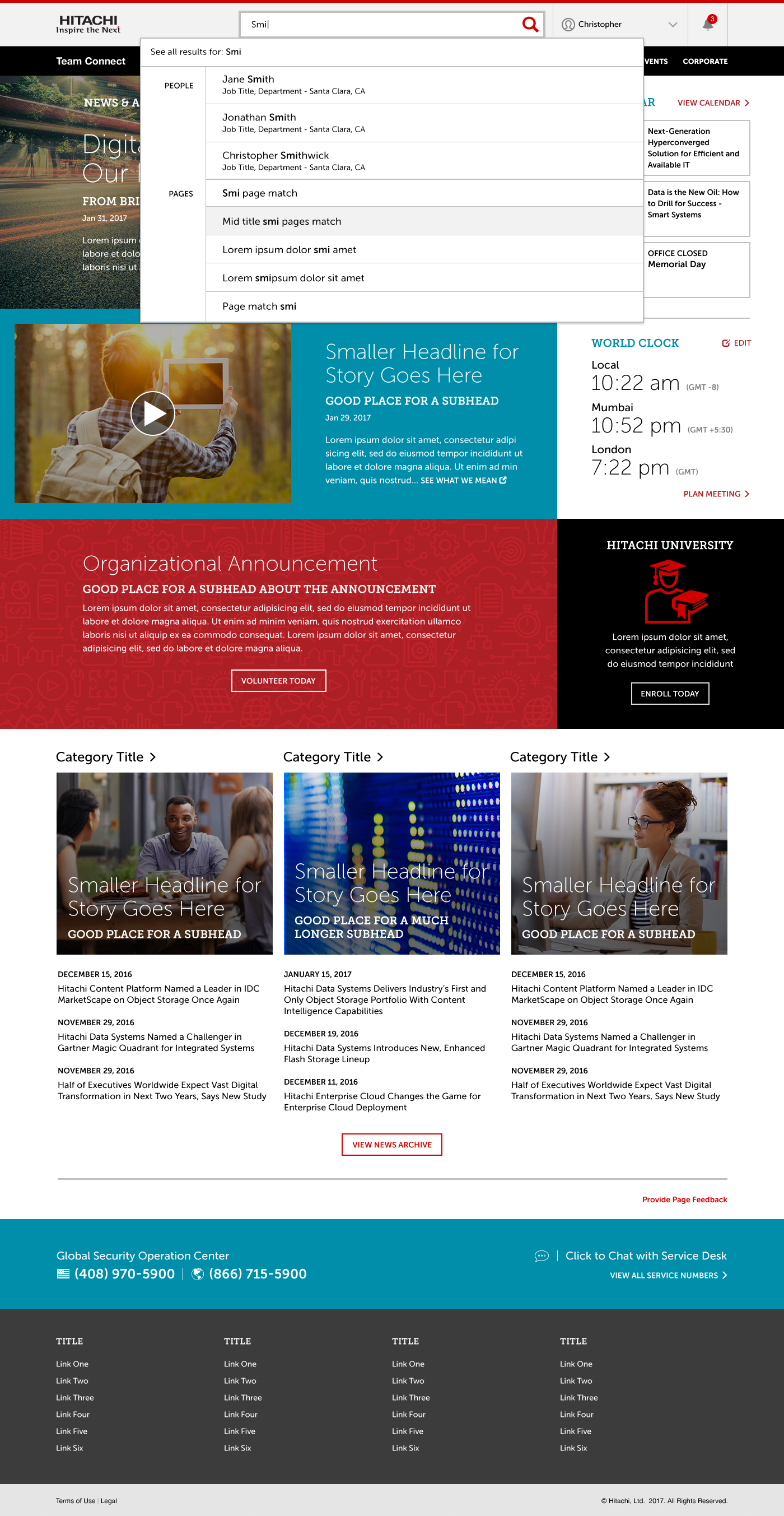 Connect 1.0 Homepage and Search experience