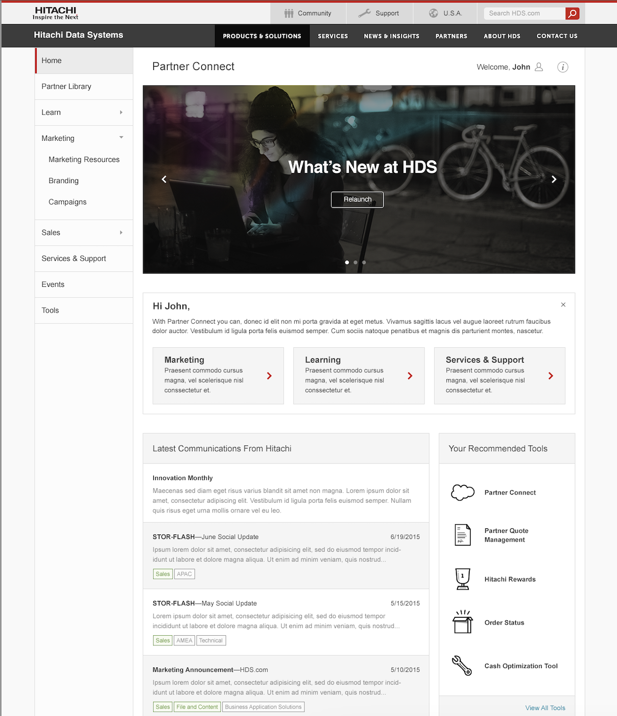 Desktop Partner Connect portal with sidebar navigation and dashboard
